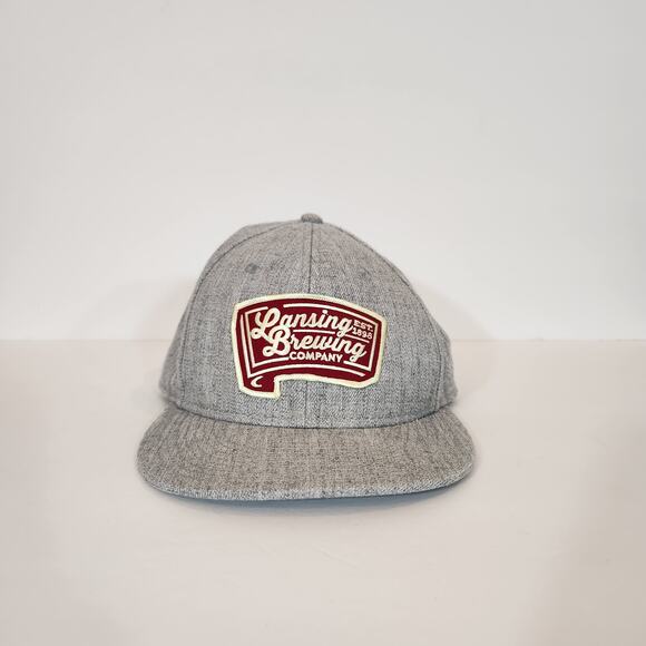 LANSING BREWING COMPANY OTTO Grey/Red Wool Blend Flat Billed Trucker Hat/Cap OS - Picture 4 of 11